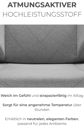 Hochwertiger, atmungsaktiver und strapazierf&auml;higer Stoff in Grau